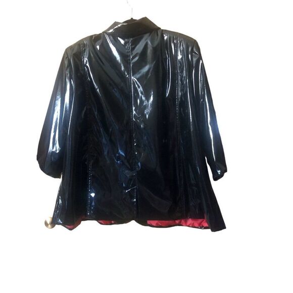 Maggie Barnes Catherines Black Pleather Jacket Blazer Plus Size EUC - Picture 4 of 4